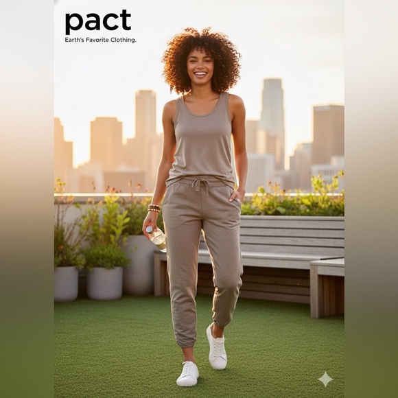 Pact Pants - Pact Women's Taupe Organic Cotton Jogger Pants size M